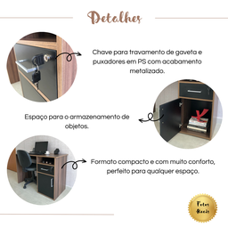 Escrivaninha 1 Porta 1 Gaveta com Chave 1 Nicho  - 17