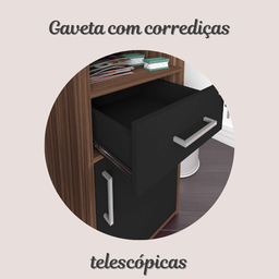 Escrivaninha 1 Porta 1 Gaveta com Chave 1 Nicho  - 15