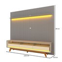 Ver imagem 3 de Rack com Painel para TV até 85 Polegadas Sole 3 Gavetas Ripado 100% MDF com LED Cinza/Off White - Pn