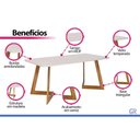 Ver imagem 4 de Mesa Cozinha Caju Madeira c/Vidro 210x100cm Madeira/Off Cimol