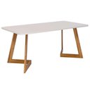 Ver imagem 2 de Mesa Cozinha Caju Madeira c/Vidro 210x100cm Madeira/Off Cimol