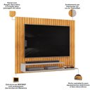 Ver imagem 4 de Painel Ripado para Tv 55 Pol 134cm Lipe D05 Cedro Bali - Lyam Decor