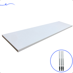 1 Prateleira Branca 80X20 Com Suporte Flutuante Mdf  Organizadora Decoração Cozinha Quarto Banheiro - 1