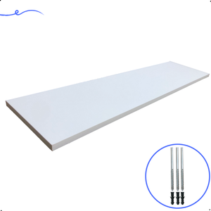 1 Prateleira Branca 80X20 Com Suporte Flutuante Mdf  Organizadora Decoração Cozinha Quarto Banheiro