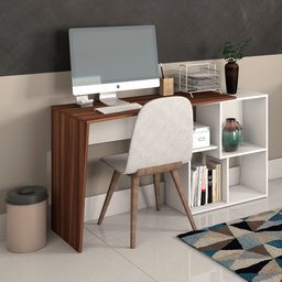 Escrivaninha em L com Nichos Moderna Urban - 2