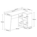 Ver imagem 4 de Escrivaninha Mesa Escritório em L ou Reta com Nichos Moderna Urban Ipê/Branca 124,2cm Ipê e Branca m