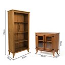 Ver imagem 4 de Kit Estante Livreiro sem Porta em Madeira Maciça com Barzinho Imperial Sofisticado Multiuso Castanho