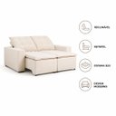 Ver imagem 3 de Sofa Retratil 2 Lugares Dallas Marques Bege Claro Estofados