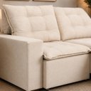 Ver imagem 4 de Sofa Retratil 2 Lugares Dallas Marques Bege Claro Estofados
