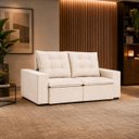 Ver imagem 1 de Sofa Retratil 2 Lugares Dallas Marques Bege Claro Estofados