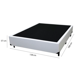 Cama Box Casal 138 Tecido Sintético Branco Com Colchão Alegro Espuma D28 Bello Box Cinza - 2