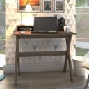 Ver imagem 2 de Escrivaninha Mesa Escritório Retrô com Pés Angulares 3 Nichos Itália