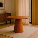 Ver imagem 1 de Mesa de Jantar Redonda 120cm em MDF Freijó - Base Cone