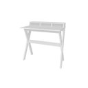 Ver imagem 3 de Escrivaninha Mesa Escritório Retrô com Pés Angulares Itália 3 Nichos 90cm Branca Artany
