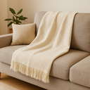 Ver imagem 1 de Manta Decorativa Natural para Sofá e Cama - Bege 2,40x 1,80 M