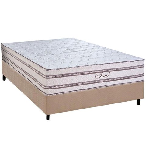 Cama Box Casal: Colchão Molas Ensacadas Paropas Soul + Base Crc Suede Clean (138x188)