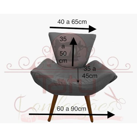 Capa Poltrona Vegas Borboleta:grafite