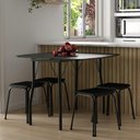 Ver imagem 1 de Conjunto Mesa Extensível com 4 Banquetas Preto Carraro
