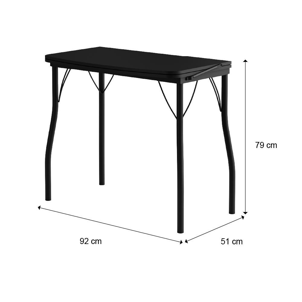 Conjunto Mesa Extensível com 4 Banquetas Preto Carraro - 2