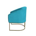 Ver imagem 6 de Kit 4 Poltronas Decorativa Luana Base Ferro Dourada Suede - Twdecora