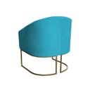 Ver imagem 5 de Kit 4 Poltronas Decorativa Luana Base Ferro Dourada Suede - Twdecora