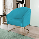 Ver imagem 2 de Kit 4 Poltronas Decorativa Luana Base Ferro Dourada Suede - Twdecora