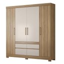 Ver imagem 3 de Cômoda Astral e Guarda Roupa Casal Bilbao Amêndola Off White - Demóbile