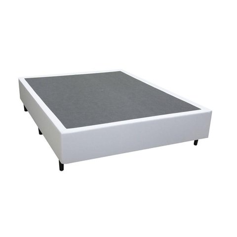 Cama Base Box Casal Sintético Branco 27x138x188