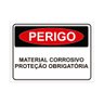 Placa de Sinalização Perigo Material Corrosivo Proteção - 1