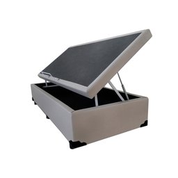 Cama Box Baú Solteirão HomeQueen Corino Bege 41x96x203 - 2