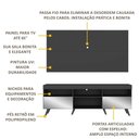Ver imagem 3 de Rack c/ Painel TV 65" Retrô com Espelho Holanda Multimóveis BR3138 Preto