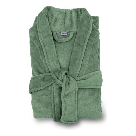 Roupão Appel Plush Flannel Estampado Toque Macio Cor:verde Ervas;tamanho:g