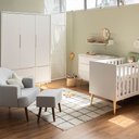 Ver imagem 1 de Kit Quarto Infantil Theo com Pés Retrô Natural - Berço + Cômoda 6 Gavetas + Guarda-Roupa 3 Portas +