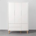 Ver imagem 5 de Kit Quarto Infantil Theo com Pés Retrô Natural - Berço + Cômoda 6 Gavetas + Guarda-Roupa 3 Portas +