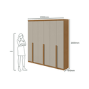 Ver imagem 4 de Guarda Roupas Alonzo 6 Portas C/esp e S/pés Pvc Amêndoa Clean/off White Móveis Lopas