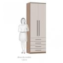 Ver imagem 3 de Guarda-Roupa Modulado 2 Portas 4 Gavetas 1 Prateleira 1 Cabideiro 79cm Connect Luciane Móveis