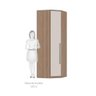 Guarda-Roupa Modulado de Canto Diagonal 1 Porta 2 Prateleiras 3 Cabideiros 80,5cm Connect Luciane Mó - 4