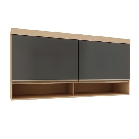 Armário Aéreo Maleiro Mônaco 165cm 2 Portas MDF-MDP Basculante Luciane Móveis