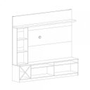 Ver imagem 5 de Estante Home Para TV até 60 Polegadas com Adega 1 Porta de Vidro Veneza 