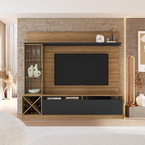 Estante para TV e Home Theater até 60 Polegadas 200CMX180CM 1 Porta de Veneza Marrom