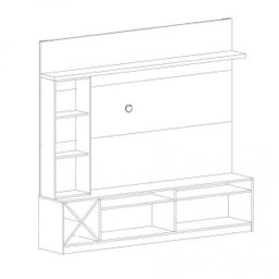 Estante para TV e Home Theater até 60 Polegadas 200CMX180CM 1 Porta de Veneza Marrom - 5 Estante para TV e Home Theater até 60 Polegadas 200CMX180CM 1 Porta de Veneza Marrom - 5