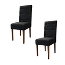 Ver imagem 1 de Kit 2 Cadeiras Sala de Jantar Estofadas Eloísa Veludo Preto (liz Maria)