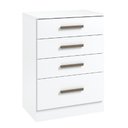 Ver imagem 2 de Cômoda Gaveteiro 4 Gavetas para Quarto com Corrediças Telescópicas Puxadores Modernos Design Compact