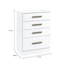 Ver imagem 3 de Cômoda Gaveteiro 4 Gavetas para Quarto com Corrediças Telescópicas Puxadores Modernos Design Compact