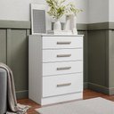 Ver imagem 1 de Cômoda Gaveteiro 4 Gavetas para Quarto com Corrediças Telescópicas Puxadores Modernos Design Compact