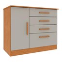 Ver imagem 1 de Cômoda com 1 Porta e 4 Gavetas 104cm Multimóveis CR35474 Cinamomo/Off White