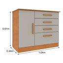 Ver imagem 3 de Cômoda com 1 Porta e 4 Gavetas 104cm Multimóveis CR35474 Cinamomo/Off White