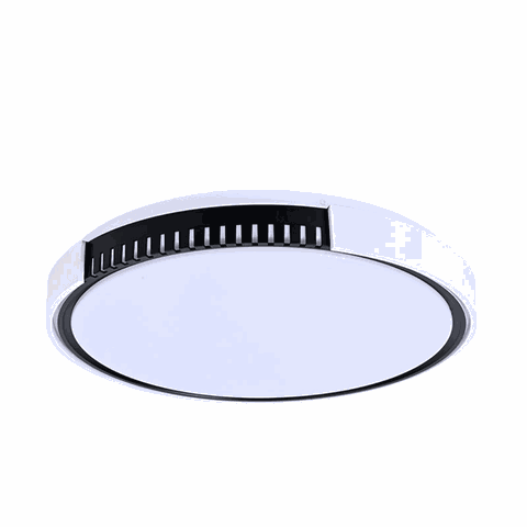 Plafon Nita Redondo Preto e Branco 50cm Led 30w 3000k Bivolt