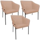 Ver imagem 1 de Kit 3 Cadeiras para Sala de Jantar Estar Living Olívia L02 Linho Rosê - Lyam Decor