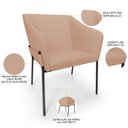 Ver imagem 4 de Kit 3 Cadeiras para Sala de Jantar Estar Living Olívia L02 Linho Rosê - Lyam Decor